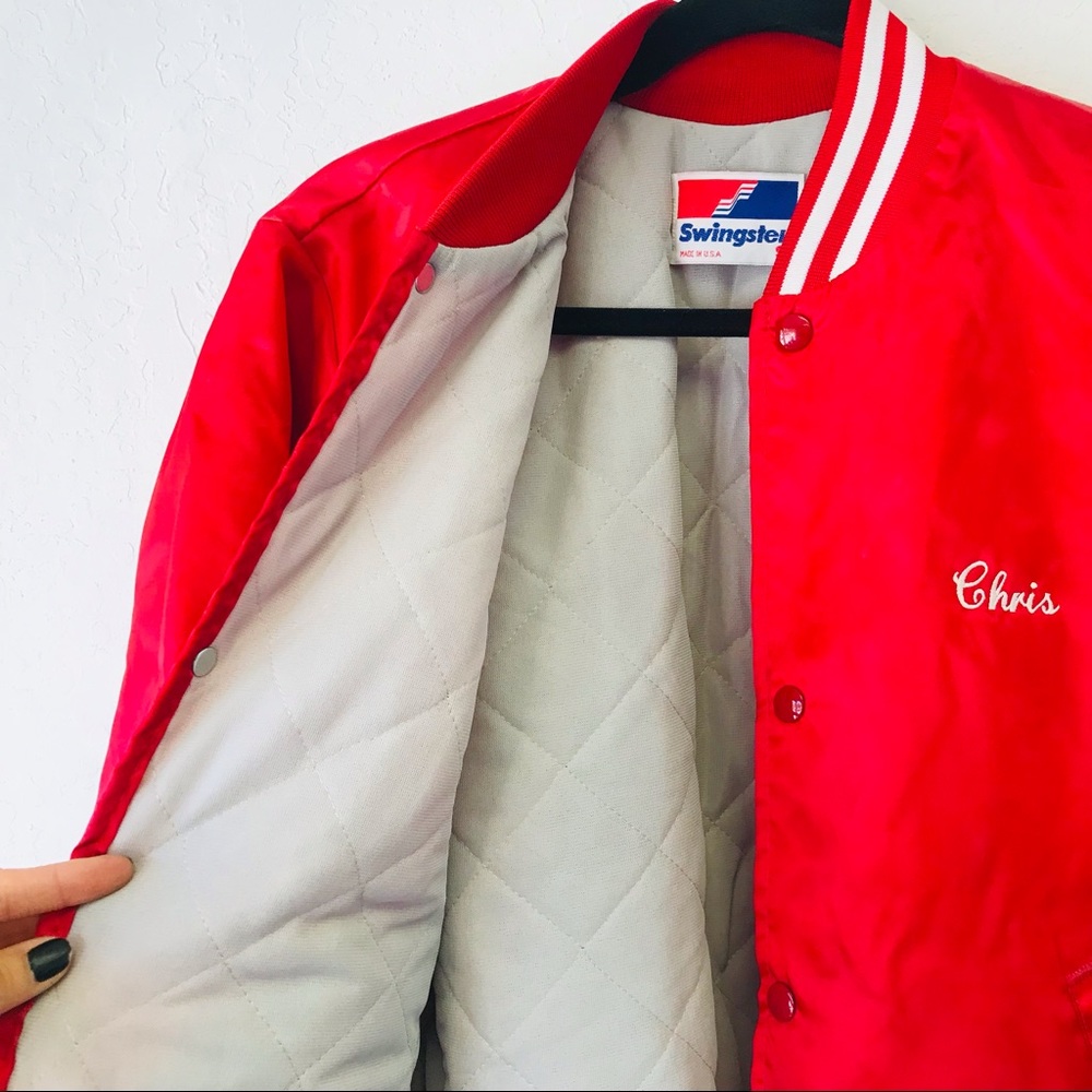 Vintage Red Bomber Jacket - Picture 13 of 13